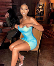 Load image into Gallery viewer, CYAN MINI DRESS
