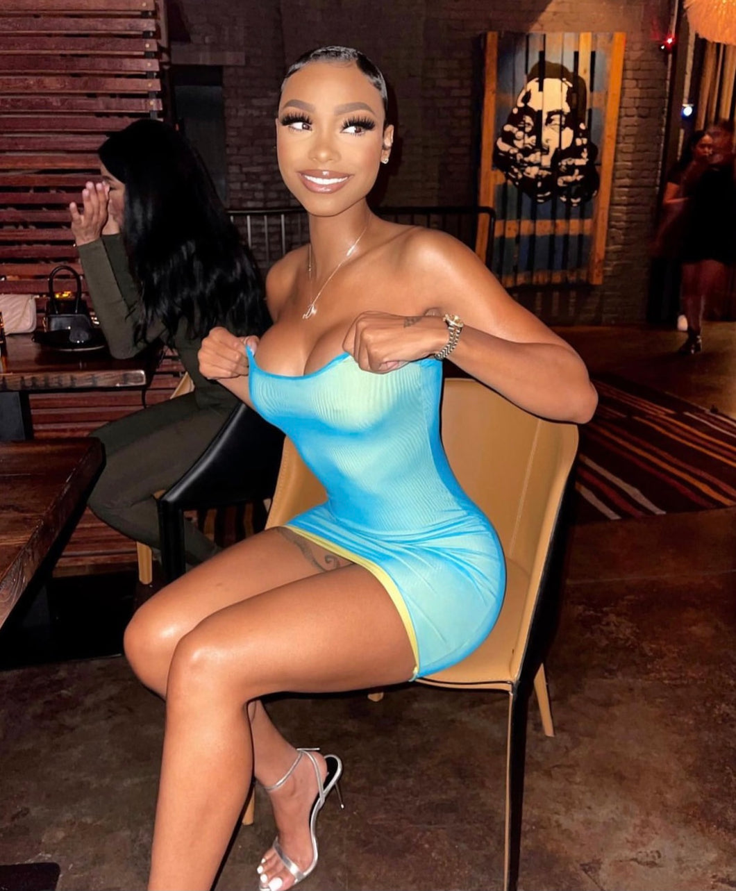 CYAN MINI DRESS